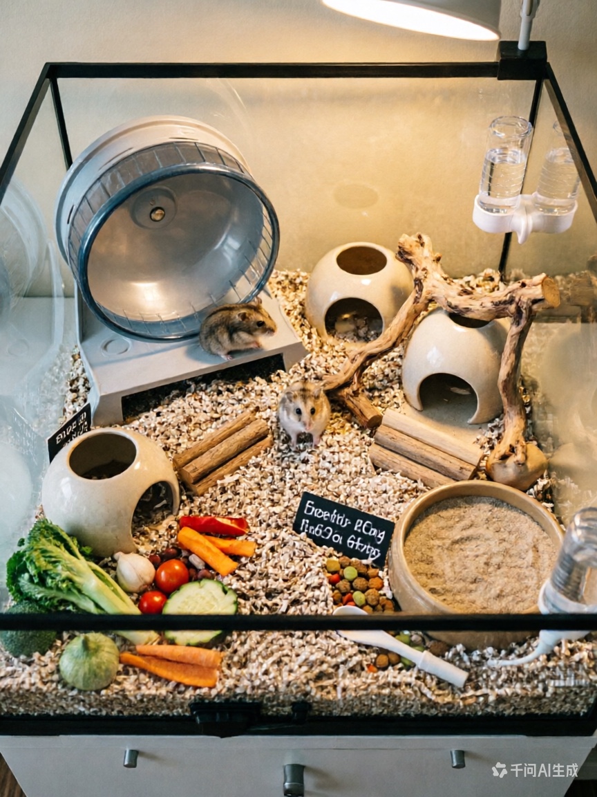 Hamster cage setup