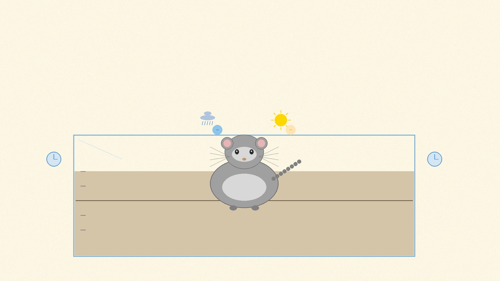 Hand-drawn watercolor illustration showing a weekly chinchilla dust bath schedule with correct frequency and dust depth
