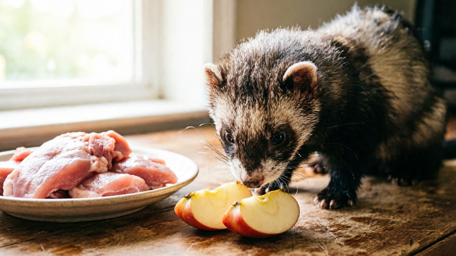 Apple nutrition compared to ferret dietary requirements