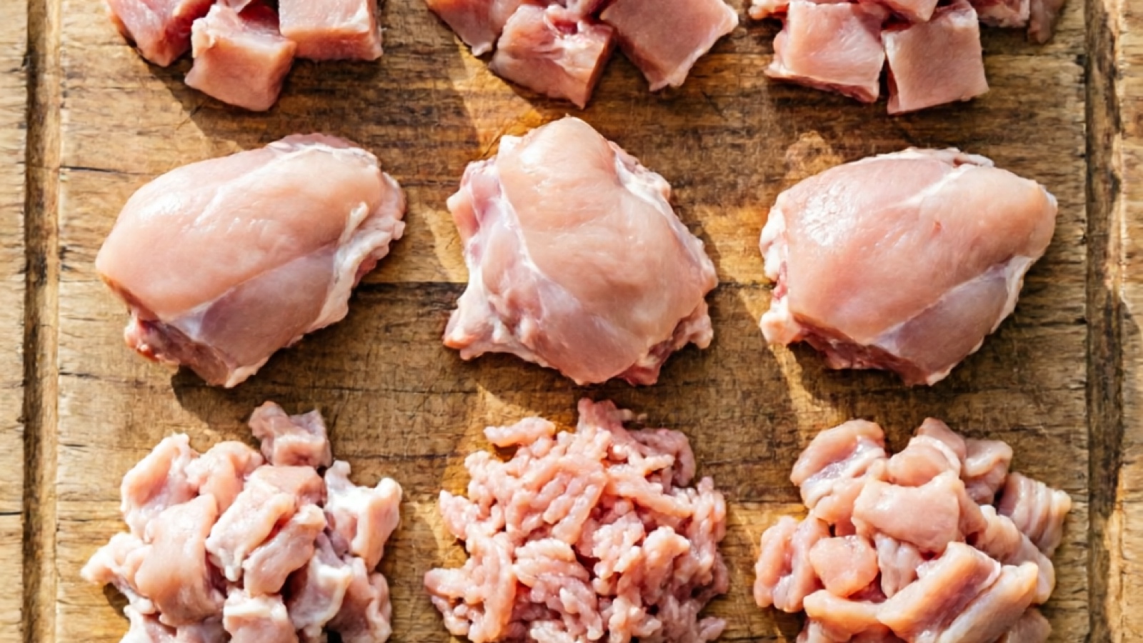 Different chicken cuts suitable for ferret feeding