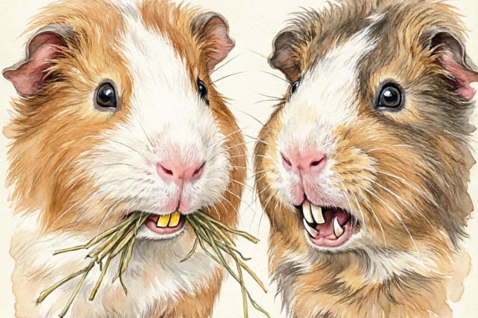 Comparison of healthy vs overgrown guinea pig teeth
