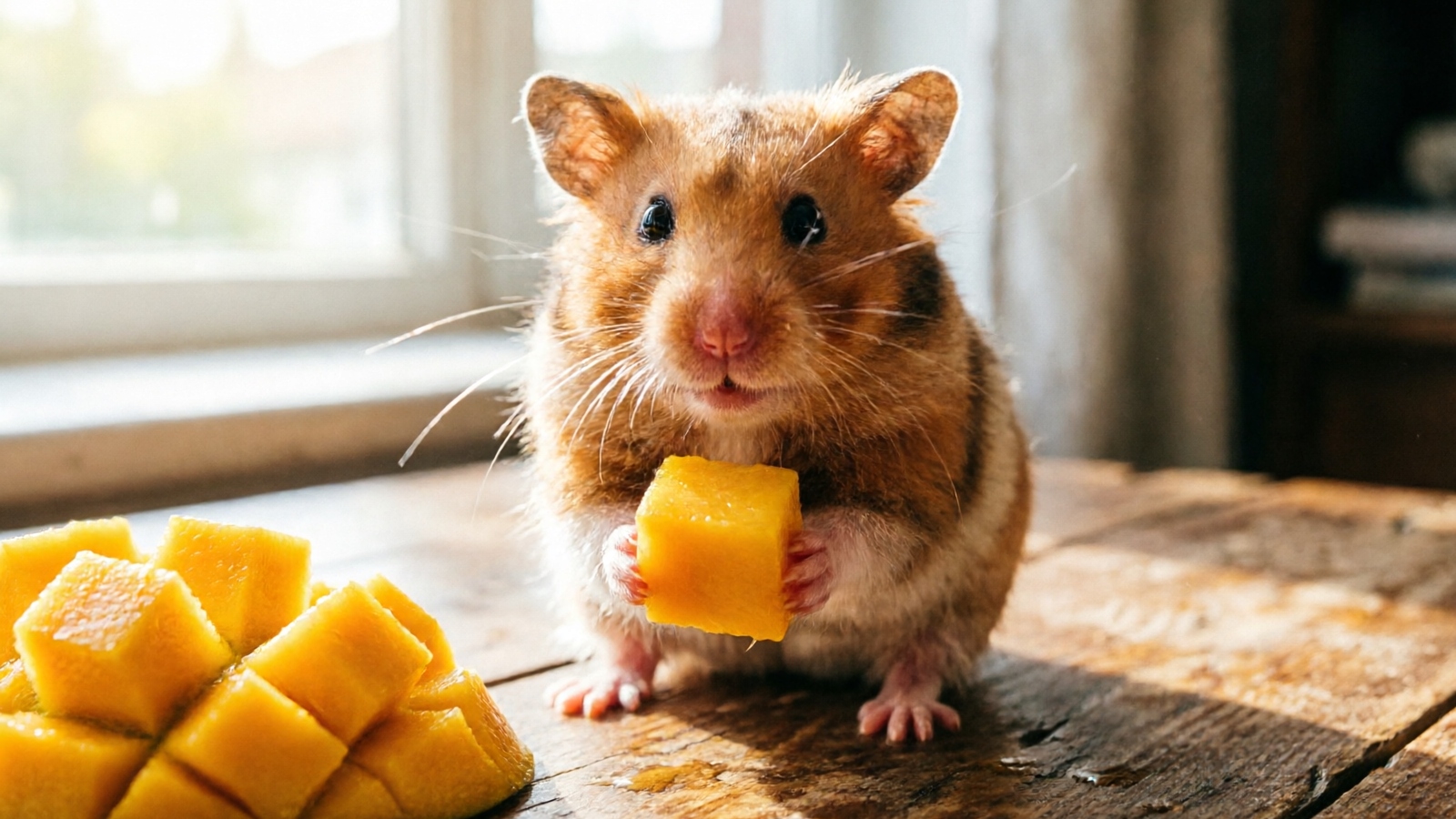 Mango nutrition breakdown showing sugar content and vitamin C levels for hamsters