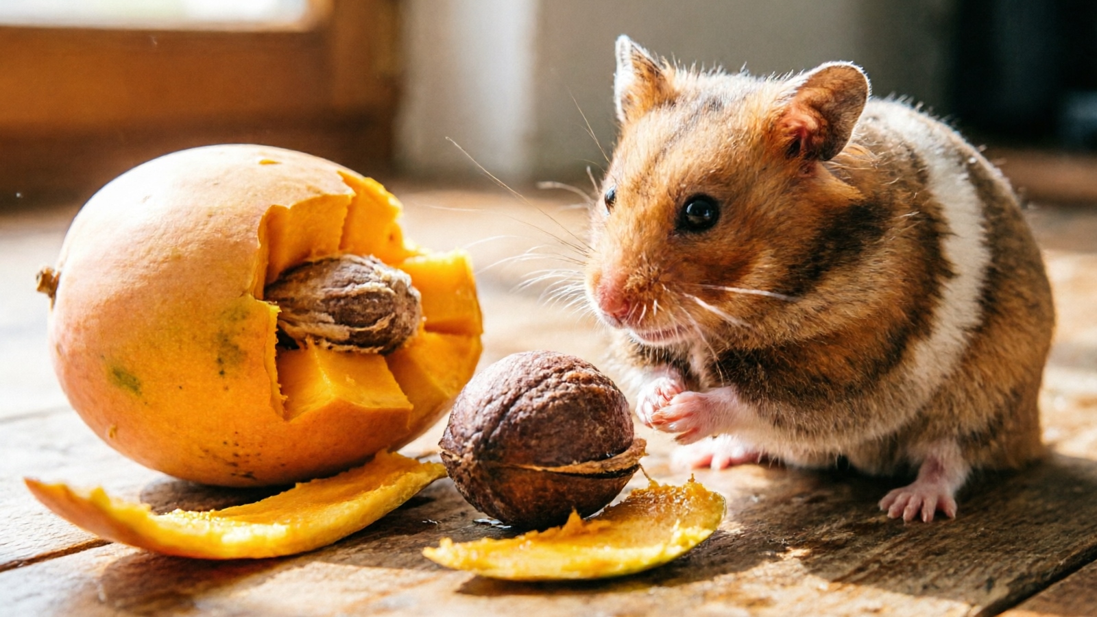 Mango risks comparison: sugar content, pit danger, and skin hazards for hamsters