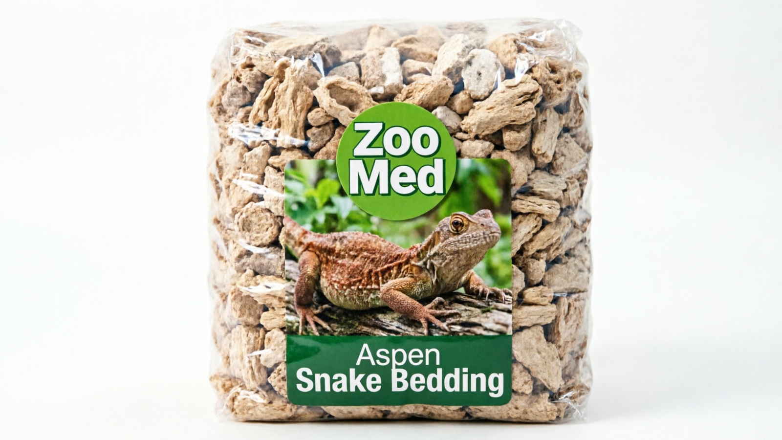 Zoo Med Aspen Snake Bedding 4 quart bag on white background